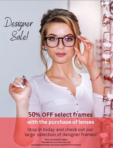 50% Off Designer Frame Sale